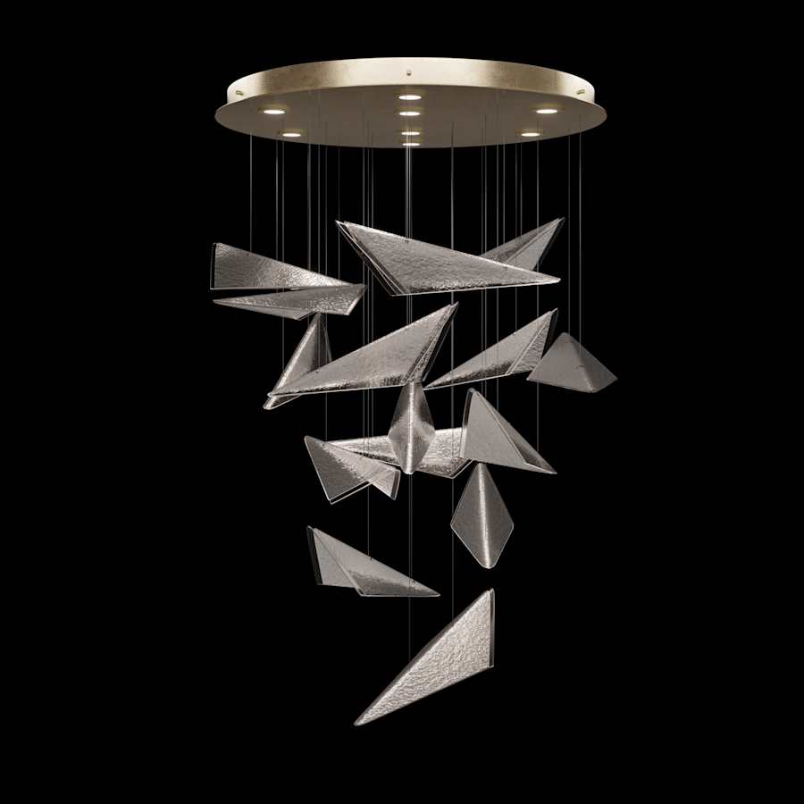 Fine Art Handcrafted Lighting Volo 8 Light 36" Wide x 34" Tall LED Abstract Multi Light Pendant