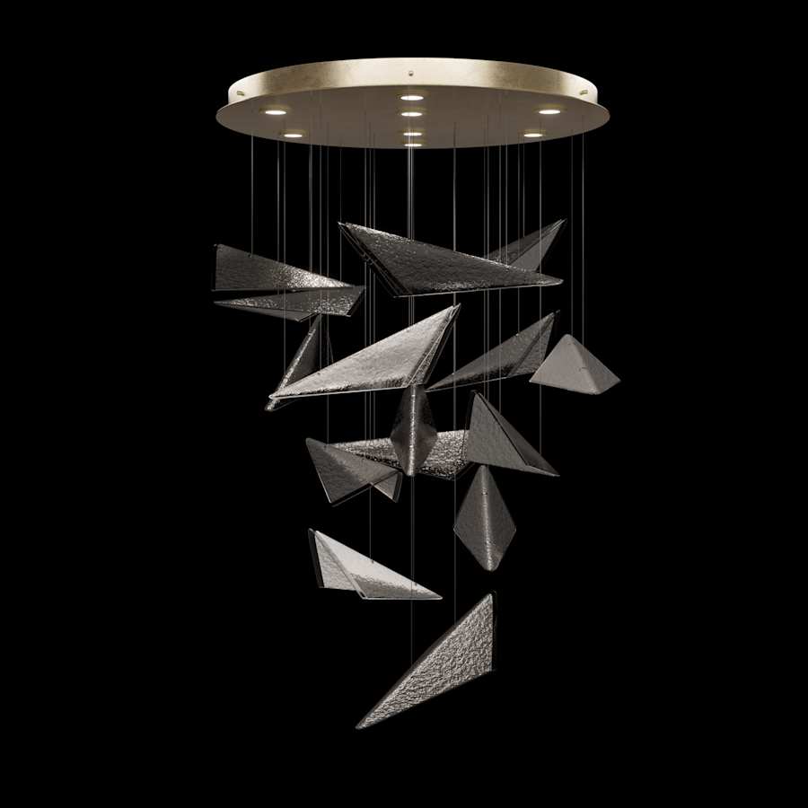 Fine Art Handcrafted Lighting Volo 8 Light 36" Wide x 34" Tall LED Abstract Multi Light Pendant