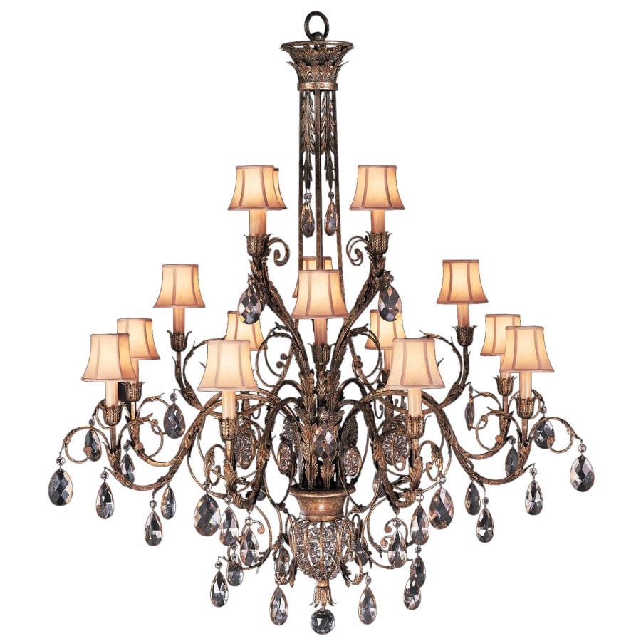 Fine Art Handcrafted Lighting A Midsummer Night's Dream Sixteen-Light Three-Tier Chandelier with Delicate Lines and Crystal Accents