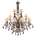 Fine Art Handcrafted Lighting A Midsummer Night's Dream Sixteen-Light Three-Tier Chandelier with Delicate Lines and Crystal Accents