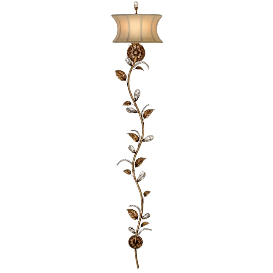 Fine Art Handcrafted Lighting A Midsummer Night's Dream Single-Light Wall Sconce with Linen Shade and Crystal Accents