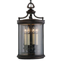 Fine Art Handcrafted Lighting Louvre Four-Light Outdoor Pendant with Antiqued Candles and Clear Blown Glass Shade