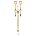 Fine Art Handcrafted Lighting Monte Carlo Two-Light Wall Sconce with Hand-Blown Crystallized Glass Shades and Crystal Accents