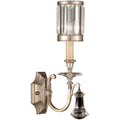 Fine Art Handcrafted Lighting Eaton Place Silver Single-Light Wall Sconce with Channel-Set Crystal Diffuser and Crystal Accents