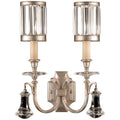 Fine Art Handcrafted Lighting Eaton Place Silver Two-Light Wall Sconce with Channel-Set Crystal Diffuser and Crystal Accents
