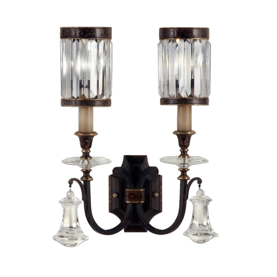 Fine Art Handcrafted Lighting Eaton Place Two-Light Wall Sconce with Channel-Set Crystal Diffuser and Crystal Accents