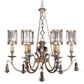 Fine Art Handcrafted Lighting Eaton Place Silver Six-Light Single-Tier Chandelier with Channel-Set Crystal Diffusers and Crystal Accents