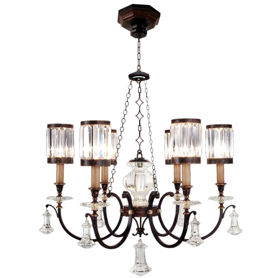 Fine Art Handcrafted Lighting Eaton Place Six-Light Single-Tier Chandelier with Channel-Set Crystal Diffusers and Crystal Accents