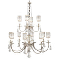 Fine Art Handcrafted Lighting Eaton Place Silver Twelve-Light Two-Tier Chandelier with Channel-Set Crystal Diffusers and Crystal Accents