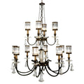 Fine Art Handcrafted Lighting Eaton Place Twelve-Light Two-Tier Chandelier with Channel-Set Crystal Diffusers and Crystal Accents