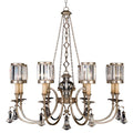 Fine Art Handcrafted Lighting Eaton Place Silver Eight-Light Single-Tier Chandelier with Channel-Set Crystal Diffusers and Crystal Accents