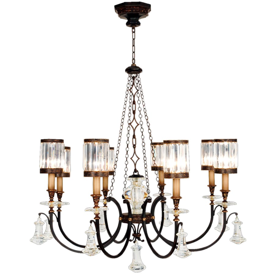 Fine Art Handcrafted Lighting Eaton Place Eight-Light Single-Tier Chandelier with Channel-Set Crystal Diffusers and Crystal Accents