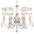 Fine Art Handcrafted Lighting Eaton Place Silver Six-Light Single-Tier Chandelier with Channel-Set Crystal Diffusers and Crystal Accents