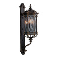 Fine Art Handcrafted Lighting Warwickshire Four-Light Outdoor Wall Sconce with Beveled Leaded Glass Panels