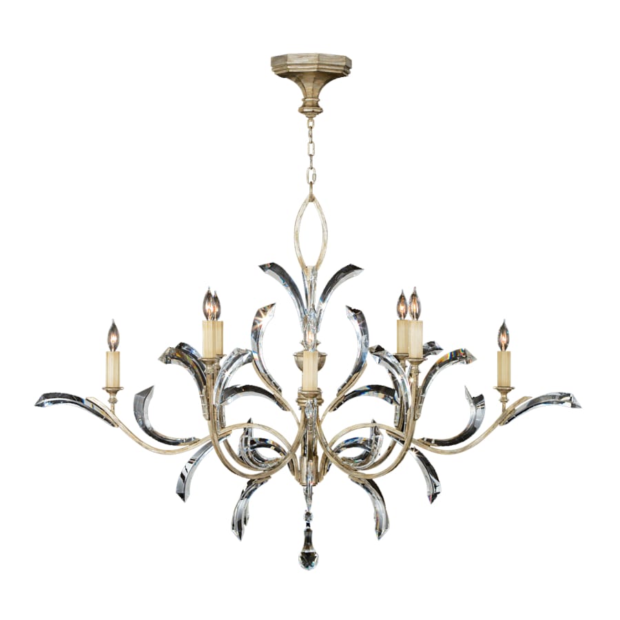 Fine Art Handcrafted Lighting Beveled Arcs 57" Round Chandelier with Arcing Beveled Crystal