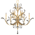 Fine Art Handcrafted Lighting Beveled Arcs 10 Light 56" Wide Crystal Chandelier