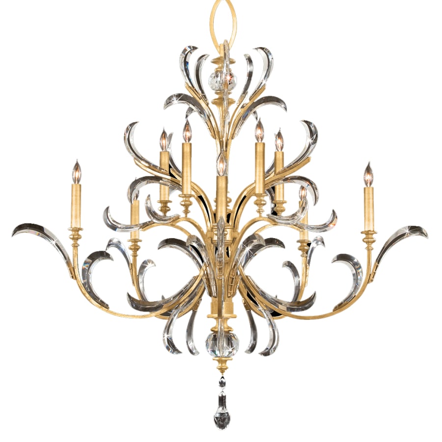 Fine Art Handcrafted Lighting Beveled Arcs 10 Light 56" Wide Crystal Chandelier