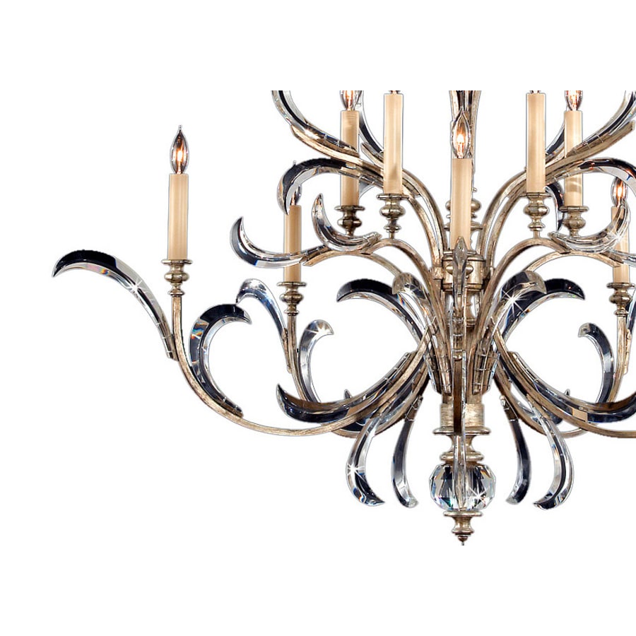 Fine Art Handcrafted Lighting Beveled Arcs Ten-Light Two-Tier Beveled Crystal Chandelier