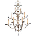 Fine Art Handcrafted Lighting Beveled Arcs Sixteen-Light Three-Tier Beveled Crystal Chandelier