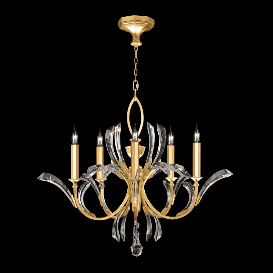 Fine Art Handcrafted Lighting Beveled Arcs 5 Light 36" Wide Crystal Chandelier