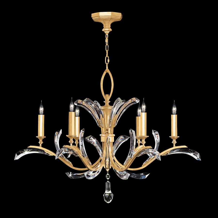 Fine Art Handcrafted Lighting Beveled Arcs 6 Light 42" Wide Crystal Chandelier