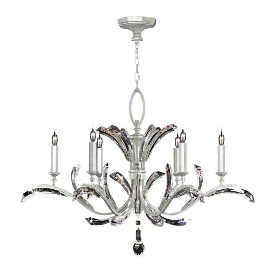 Fine Art Handcrafted Lighting Beveled Arcs 6 Light 42" Wide Crystal Chandelier