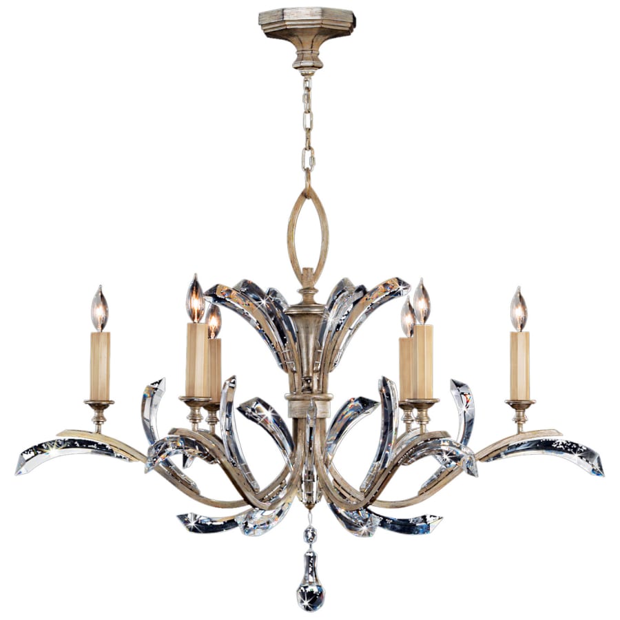 Fine Art Handcrafted Lighting Beveled Arcs Six-Light Single-Tier Beveled Crystal Chandelier