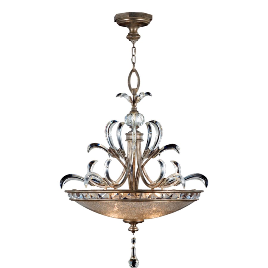 Fine Art Handcrafted Lighting Beveled Arcs 32" Diameter Three-Light Beveled Crystal Bowl Pendant
