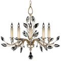 Fine Art Handcrafted Lighting Crystal Laurel Five-Light 2 Tier Chandelier with Bold-Cut Stylized Crystal Leaves