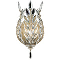 Fine Art Handcrafted Lighting Crystal Laurel Single-Light Wall Sconce with Bold-Cut Stylized Crystal Leaves