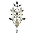 Fine Art Handcrafted Lighting Crystal Laurel Two-Light Wall Sconce with Bold-Cut Stylized Crystal Leaves