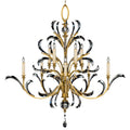 Fine Art Handcrafted Lighting Beveled Arcs Gold Ten-Light Two-Tier Beveled Crystal Chandelier