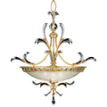 Fine Art Handcrafted Lighting Beveled Arcs Gold 32" Diameter Three-Light Beveled Crystal Bowl Pendant