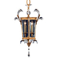 Fine Art Handcrafted Lighting Beveled Arcs Gold 22" Diameter Three-Light Beveled Crystal Bowl Pendant