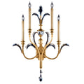 Fine Art Handcrafted Lighting Beveled Arcs Gold Four-Light Beveled Crystal Wall Sconce
