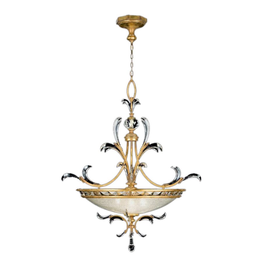 Fine Art Handcrafted Lighting Beveled Arcs Gold 44" Diameter Three-Light Beveled Crystal Foyer Pendant