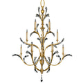 Fine Art Handcrafted Lighting Beveled Arcs Gold Sixteen-Light Three-Tier Beveled Crystal Chandelier