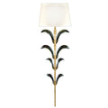 Fine Art Handcrafted Lighting Beveled Arcs Gold Single-Light Beveled Crystal Wall Sconce with Laminated Silk Shantung Shade