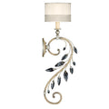 Fine Art Handcrafted Lighting Crystal Laurel Single-Light Wall Sconce with Bold-Cut Stylized Crystal Leaves
