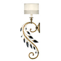 Fine Art Handcrafted Lighting Crystal Laurel Gold Single-Light Wall Sconce with Bold-Cut Stylized Crystal Leaves