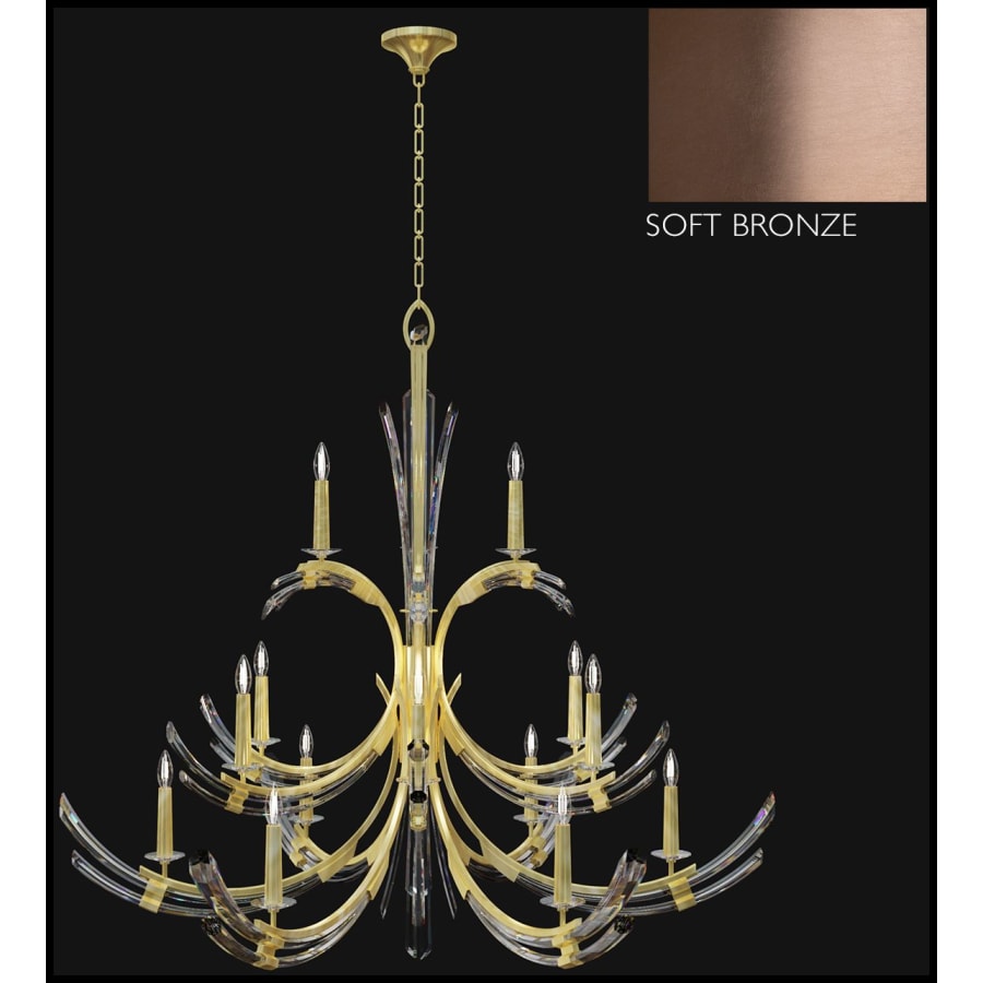 Fine Art Handcrafted Lighting Trevi 15 Light 56" Wide Crystal Abstract Chandelier
