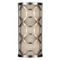 Fine Art Handcrafted Lighting Allegretto Silver Two-Light Wall Sconce with White Textured Linen Shade