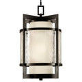 Fine Art Handcrafted Lighting Singapore Moderne Outdoor Two-Light Outdoor Pendant with Off-White Interior and Clear Textured Exterior Glass Shades