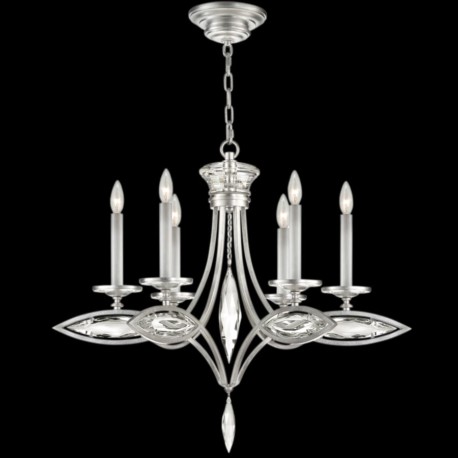 Fine Art Handcrafted Lighting 6 Light 1 Tier Chandelier with Hand-Cut Faceted Crystals from the Marquise Collection