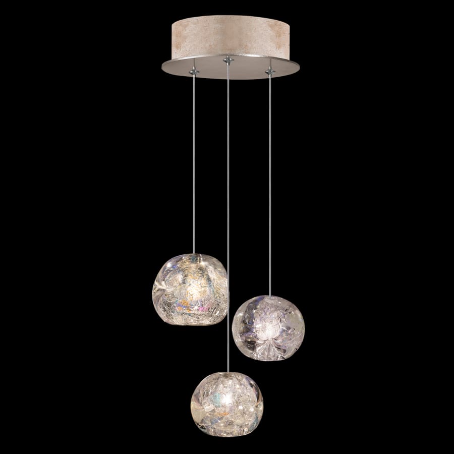Fine Art Handcrafted Lighting Natural Inspirations 3 Light 9" Wide LED Crystal Multi Light Pendant