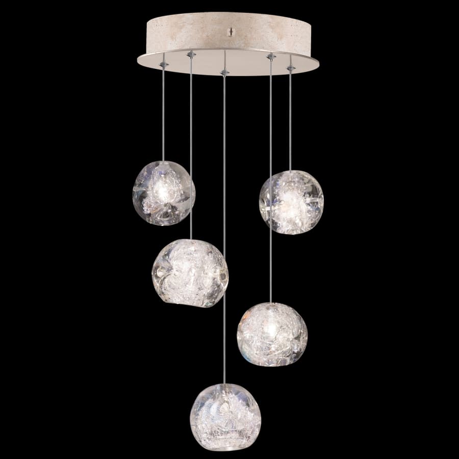 Fine Art Handcrafted Lighting Natural Inspirations 5 Light 12" Wide LED Crystal Multi Light Pendant