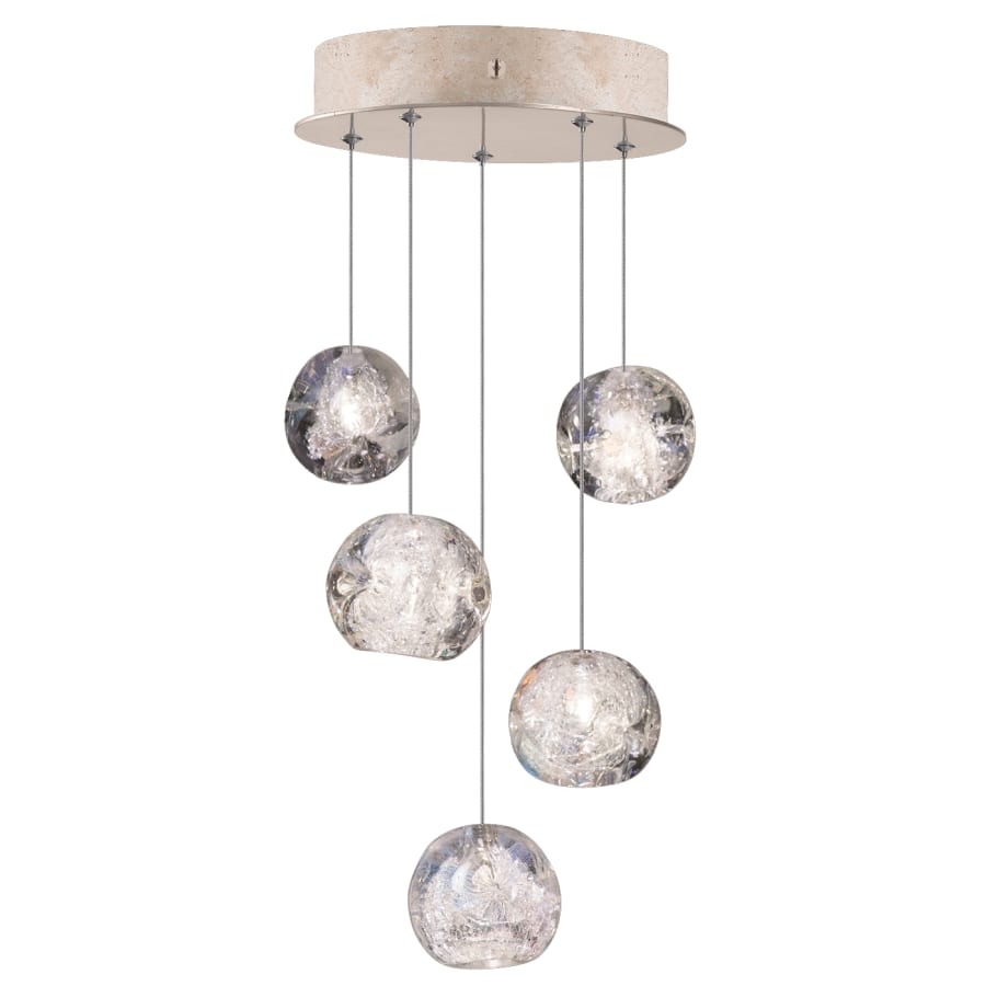 Fine Art Handcrafted Lighting Natural Inspirations 5 Light 12" Wide LED Crystal Multi Light Pendant