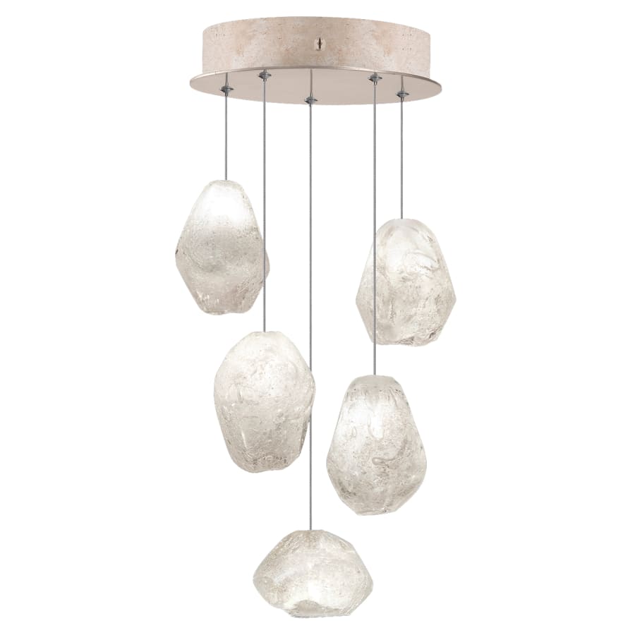 Fine Art Handcrafted Lighting Natural Inspirations 5 Light 12" Wide LED Crystal Multi Light Pendant