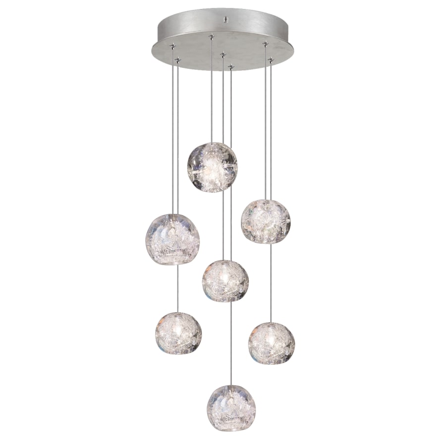 Fine Art Handcrafted Lighting Natural Inspirations 7 Light 14" Wide LED Crystal Multi Light Pendant