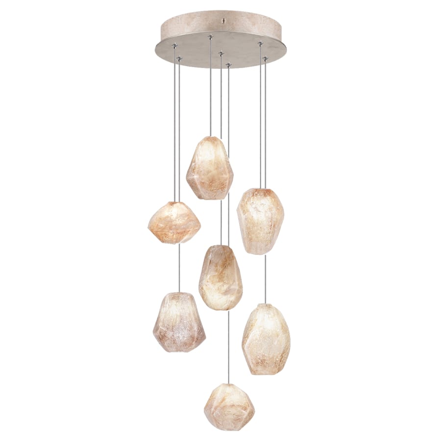 Fine Art Handcrafted Lighting Natural Inspirations 7 Light 14" Wide LED Crystal Multi Light Pendant